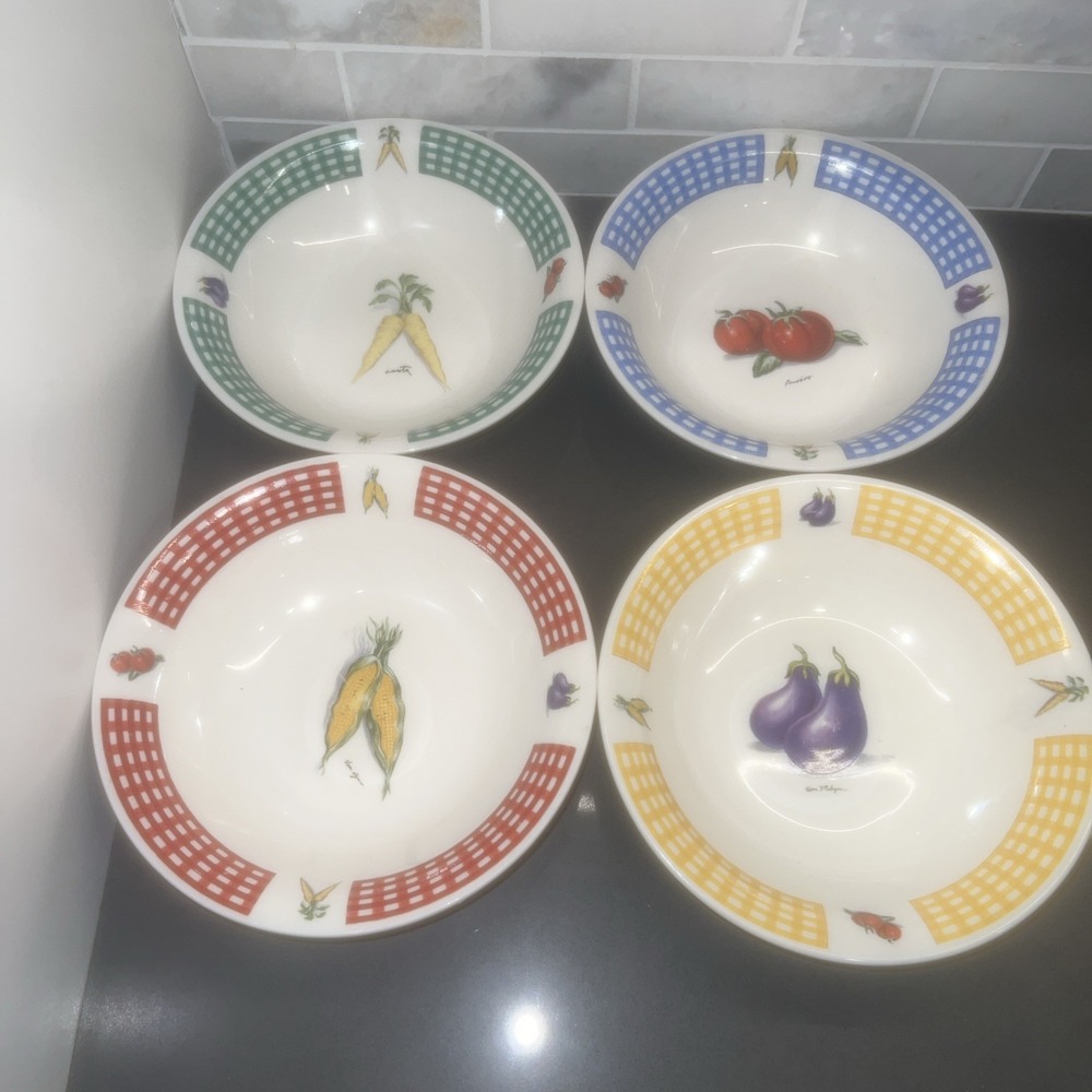 4 Tabletops Unlimited Vegetable Bowls Large Lot Set Of Four 8.25" Size